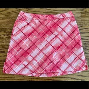 Ativa golf tennis skort size 12 plaid shades of pink, white